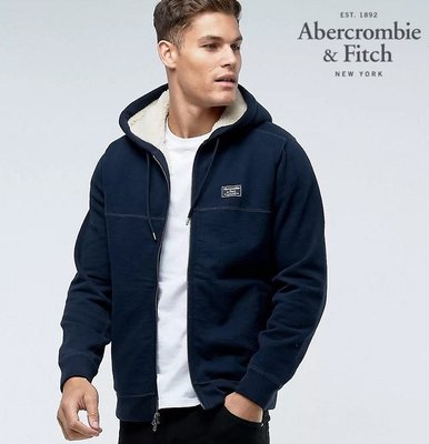 亞軒潮店 潮款現出Abercrombie Fitch美國AF男冬季新款羊羔絨衛衣加厚夾克外套 現貨