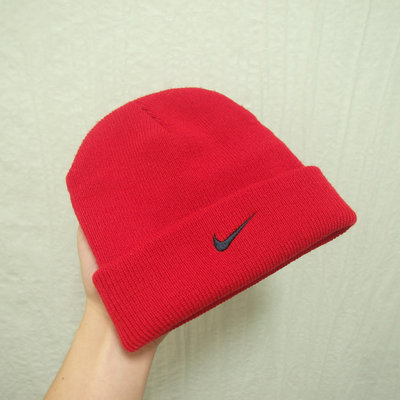 Nike 毛帽 老帽 紅 極稀有 老品 復古 古著 Vintage