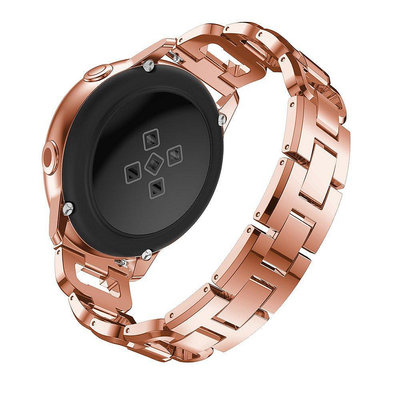 【熱賣精選】20mm通用錶帶 適用於三星galaxy watch active 2不銹鋼金屬鑲鉆D字鏈式表帶華為GT2 42MM錶帶
