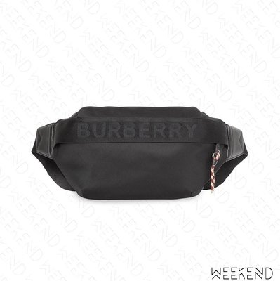 【WEEKEND】 BURBERRY Medium Logo Detail 胸口包 肩背拋 腰包 黑色 19春夏