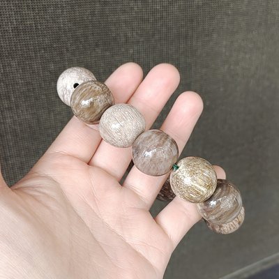 《瑜坊》精美樹化玉 木化石 木化玉 手珠 NO.57 約 19 mm ✽ 12 顆
