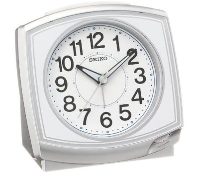 16803c 日本進口 正品 SEIKO 品牌 精工 白色 質感 有夜光 鬧鐘時鐘 桌上床頭櫃子夜燈時鐘送禮禮品