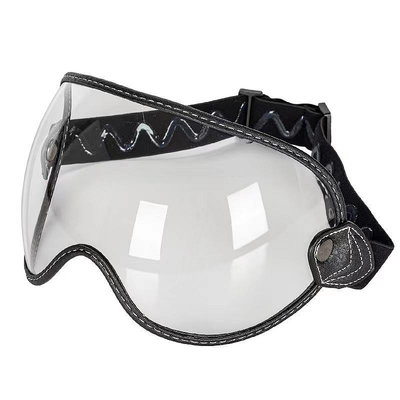 復古頭盔鏡片護目鏡3/4半盔泡泡鏡片通用頭盔護目鏡電鍍防刮防霧