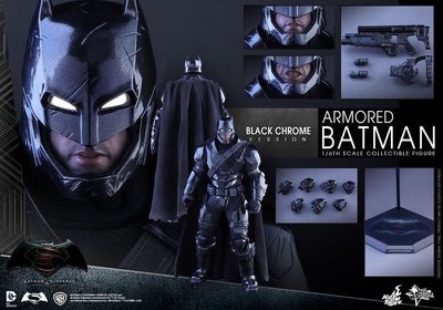 全新 Hot Toys MMS356 1/6 黑電鍍版 蝙蝠俠對超人 正義曙光 重裝蝙蝠俠 Armored Batman
