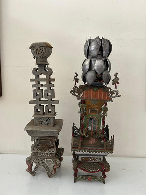 舊愛典藏-台灣早期 錫燭臺 錫燈 重4公斤 高約50公分 零件料 品相如圖