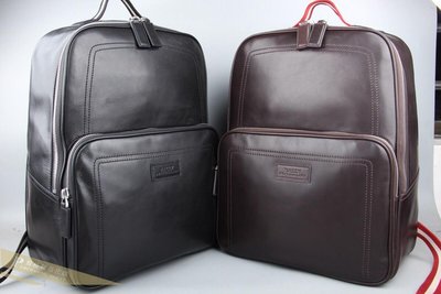 雅格精品代購 BALLY 巴利 新款 帥氣立體包型雙色真皮後背包 簡約時尚 美國代購
