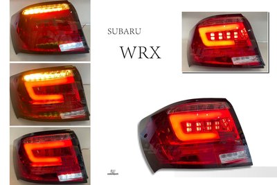 小傑車燈--全新 SUBARU WRX STI 4門款 08-13 專用 LED 導光尾燈 跑馬方向燈 SONAR