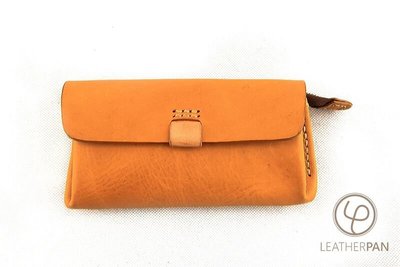 LeatherPan手作 皮件 real leather  真皮 長夾 wallet 黃色