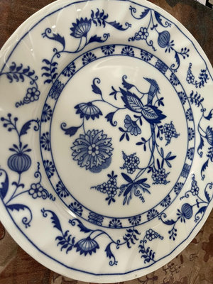 【二手】日產Elbe藍洋蔥畫片大盤子兩個 回流瓷器 茶杯 咖啡杯【禪靜院】-6718