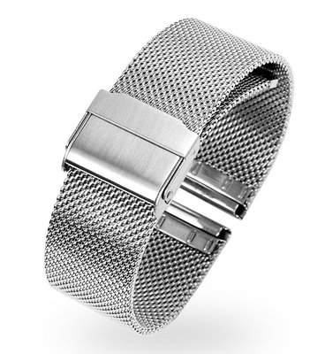 米蘭不鏽鋼錶帶   智慧型手錶適用  時尚  玫瑰金、金色、銀色、黑色  寬度12MM-26MM尺寸