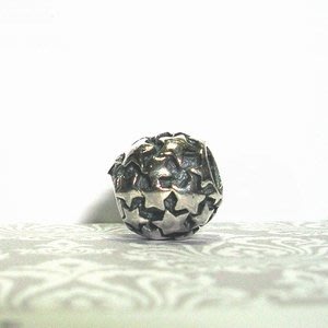 琥珀貓銀飾DIY【925純銀飾品】造型大孔圓珠~N9813~滿天星~一個