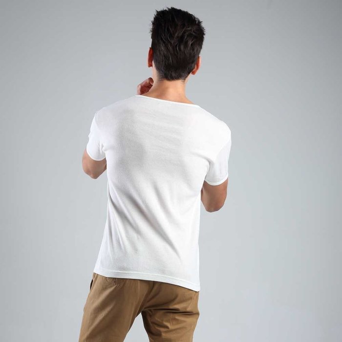【MORINO摩力諾】時尚羅紋短袖V領衫/T恤(超值4件組)免運