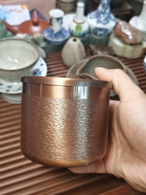 日本回流 銀本鋪 銀川堂 銅建水 銅胎熏銀 品相如圖 茶具