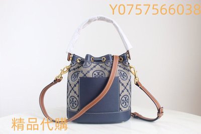 （精品代購）正品Tory burch 21年最新款 Tonogram系列提花老花手提水桶包