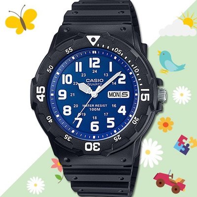 CASIO手錶專賣店 國隆 MRW-200H -2B2 藍面白數字 防水100米 造型指針男錶(另LRW-250H)
