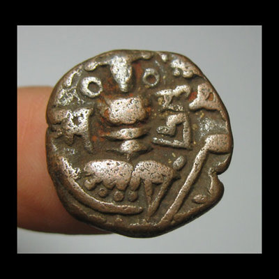 古玩錢幣收藏（可議價）古幣R5230S1克什米爾洛哈拉王朝銅幣*公元1003-1120(18mm6g)