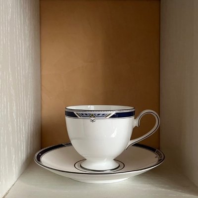 【現貨】日本  Nikko 日光 藍紋 骨瓷咖啡杯（1杯1盤）日本製