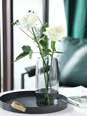 輕奢網紅玻璃花瓶透明客廳花器擺件裝飾創意簡約北歐水養玫瑰插花台北有個家