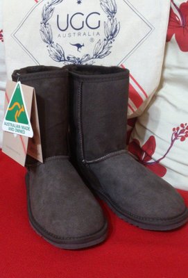 澳洲正品UGG australia雪靴.3/4靴.100%純澳洲製.巧克力色(現貨)