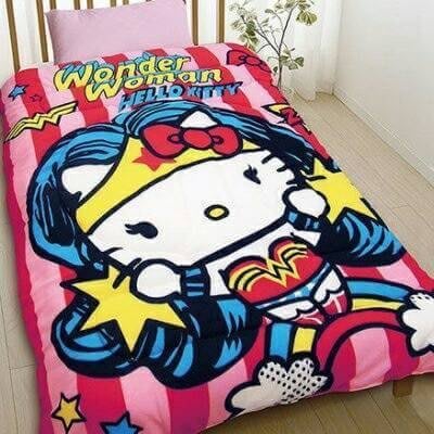 【UNIPRO】Hello Kitty 凱蒂貓 Wonder Woman 神力女超人150X195公分 雙人毯被 保暖