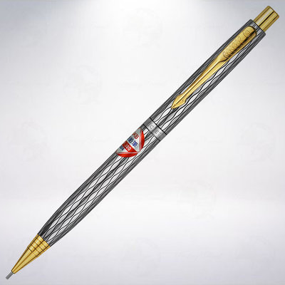 絕版! 台灣 SKB 文明鋼筆 全金屬銀色繩紋自動鉛筆