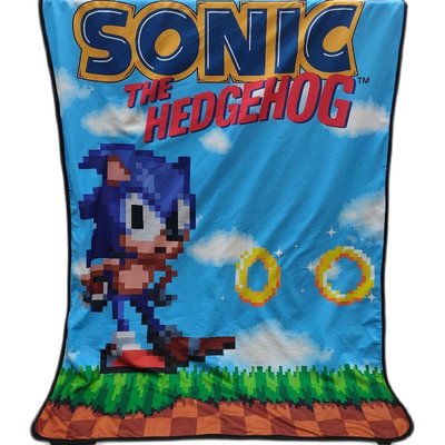 [現貨]音速小子毛毯 8-bit復古風 刺蝟索尼克空調毯 Sonic the Hedgehog 午睡宿舍交換生日交換禮品