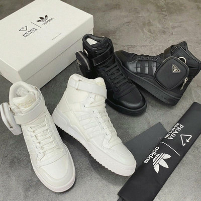 全新正品Prada x Adidas聯名款三角標零錢包高幫鞋
