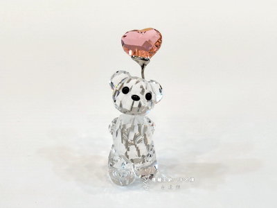 A2556 swarovski 粉色愛心氣球水晶熊 (遠麗精品 台北店)