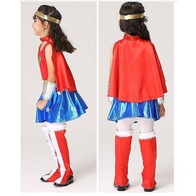 【精選好物】瘋狂派對萬聖節服飾,萬聖節服裝,超人裝.兒童變裝服 女超人服裝/神力女超人服裝