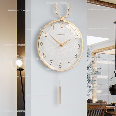 時鐘 新款現代輕奢純銅掛鐘高檔家用時尚時鐘表客廳簡約掛墻免打孔