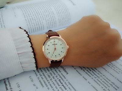 地球儀鐘錶 KEZZI 淑女錶 文青錶 日本機芯 皮帶錶 流行錶 情侶對錶 日本機芯【↘240】K1388G女款咖啡色