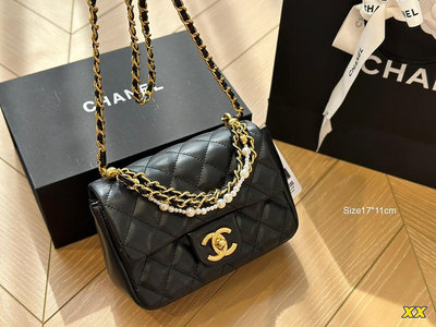 【二手包包】Chanel24r可愛的珍珠方胖子包包r這只胖乎乎的可愛又精致～黑色超級百搭尺寸17厘米 NO115220