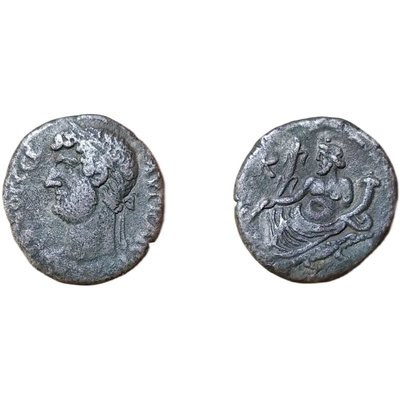 古玩錢幣收藏（可議價）古羅馬埃及行省銀幣-皇帝哈德良-低含量銀幣-11.3克-f2e