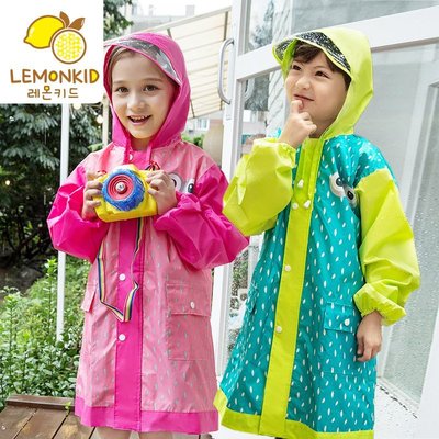 【Kathie Shop】韓國品牌學生兒童小眼睛薄款環保防水透氣雨衣雨具雨披有書包位 正品