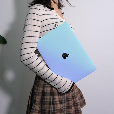 『新品上色』Macbook保護殼macbookair保護殼macbookpro2020漸變粉綠贈鍵盤膜