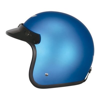 《小齊安全帽》ZEUS 瑞獅 ZS 382B 素色 消光閃銀藍 單一尺寸 騎士帽 復古帽 半罩安全帽