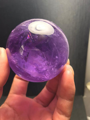 【二手】天然紫水晶球 尺寸：6.1cm，重：305克 晶體通透  古董 擺件 收藏 【錦繡古玩】-136