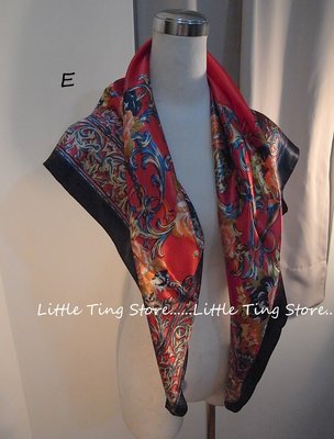 Little Ting Store 似愛馬仕復古風2017皮帶鎖鍊緞面絲巾大方巾圍巾披肩頭巾(多款式)