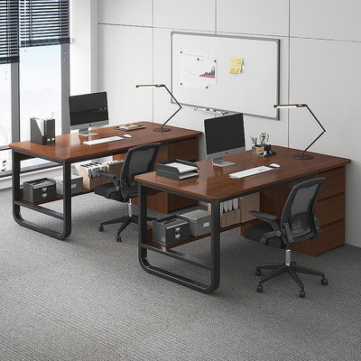職員辦公桌簡約現代辦公室桌椅組合2/4人工位簡易家用臥室電腦桌