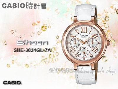 CASIO 時計屋 卡西歐手錶 SHEEN SHE-3034GL-7A 完美優雅迷人風采 全新 保固 附發票