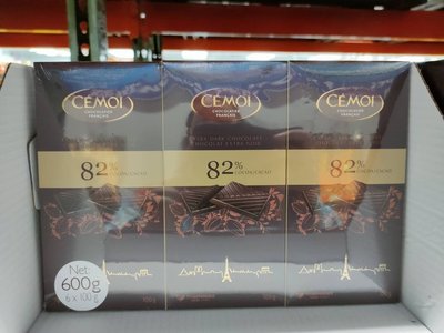 好市多COSTCO 代購~CEMOI 82%黑巧克力 100G*6入/盒