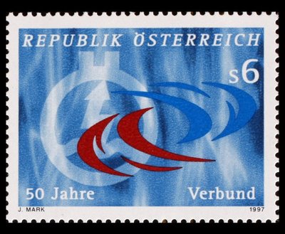 奧地利郵票---1997年---國家電力局50週年--- 1 全---F476---集錦專題