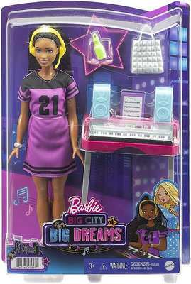 Ken &amp; Barbie #GYG40 _ 動畫系列芭比娃娃 _ 2021 芭比之城市夢想家 - 布魯克林 黑妞☆盒損