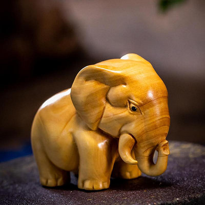 黃楊實木雕刻隨身盤玩手把件非洲三寶大象河馬犀牛文玩工藝品擺件