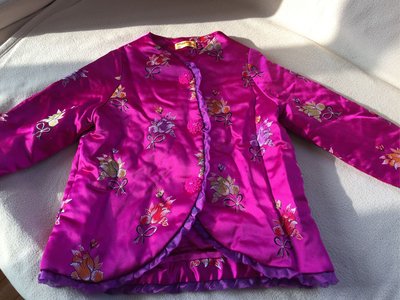 女童中國風唐裝舖絨繡花外套130公分