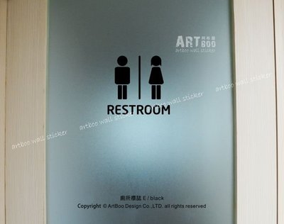 阿布屋壁貼》廁所標誌E-S‧ TOILET 男女洗手間標示 無障礙廁所 咖啡廳/餐廳/營業場所標示防水貼紙