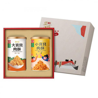 【台糖優食】台糖安心豚大小寶貝肉酥禮盒(180gx2罐/禮盒)~多種營養
