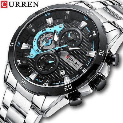 CURREN卡瑞恩 8402男錶歐美流行男士腕錶商務鋼帶防水石英錶