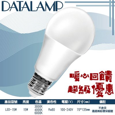 ❖基礎照明❖【LED-15W】LED-15W 球泡燈 黃光 白光 自然光 100-240V 全電壓 適用於居家、商業空間