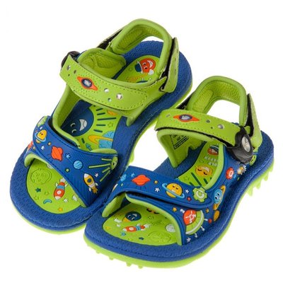 童鞋(16~18.5公分)GP太空歷險磁扣式藍綠色兒童運動涼鞋G8E80BC
